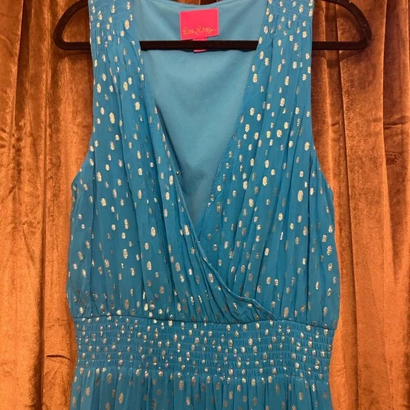 Lilly Pulitzer Blue and Silver Maxi Dress - Picture 2 of 7